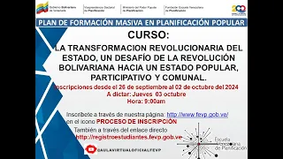 LA TRANSFORMACIÓN REVOLUCIONARIA DEL ESTADO, UN DESAFÍO DE LA REVOLUCIÓN BOLIVARIANA HACIA UN ESTADO