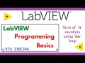 Sum of N numbers using FOR loop in LabVIEW tool