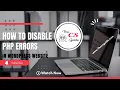 How to disable PHP errors in wordpress website