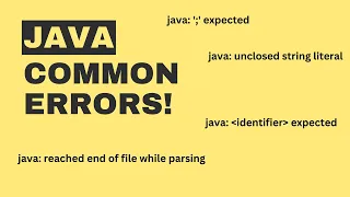 Common errors in Java
