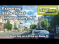 State Street Schenectady NY Downtown East Bound Driving Tour 4k
