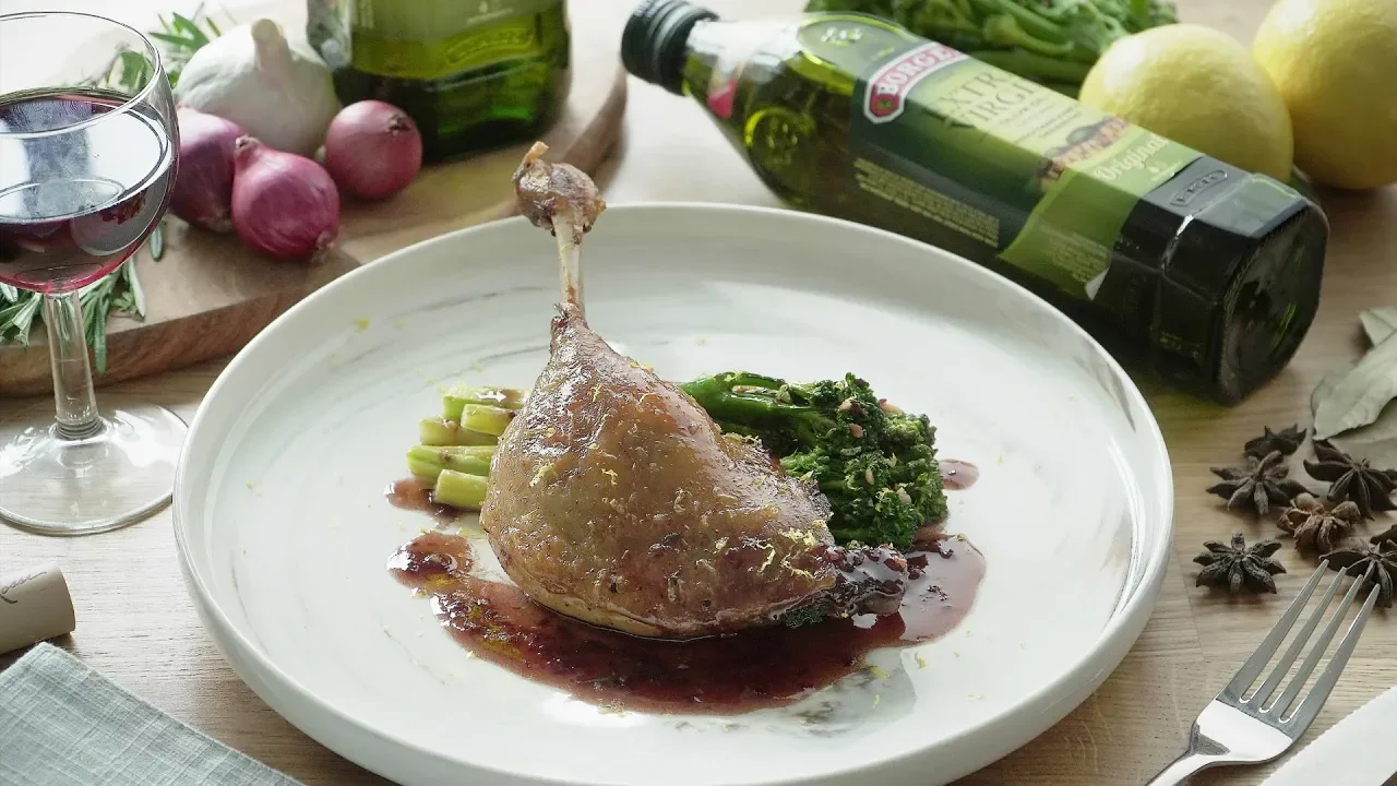 Duck Confit with Broccolini  - 