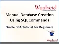 Steps for creating Oracle 11g manually using sql commands