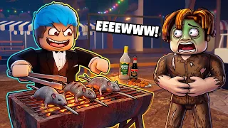 BUSOG na MADUMI pa sa PAGKAIN ng INIHAW sa Roblox