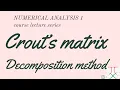 Crout s matrix decomposition method Explained with example