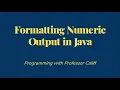 Number Formatting in Java