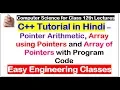 Pointer Arithmetic Array using Pointers and Array of Pointers with Program Code