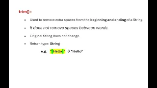 What is trim Method in Java Java Interview Question Remove Space From String