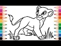 How to Draw The Lion King Coloring Pages Drawing and Learn Colors for Kids and Toddlers
