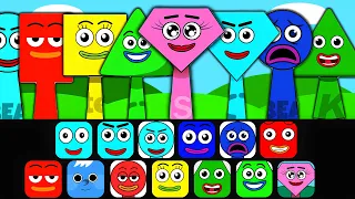 incredibox sprunki oc all save the shapes phase 1 to phase 2 pink diamond triangle cory circle