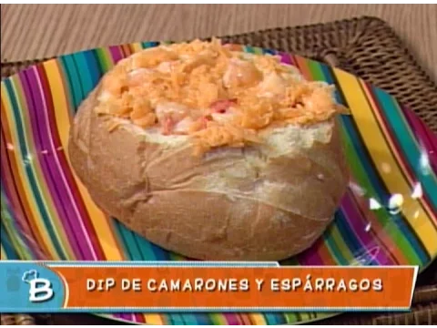 Dip de camarones y espárragos