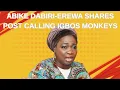 Download Lagu Abike Dabiri-Erewa deelt een bericht waarin hij Igbos-apen noemt