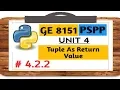 GE 8151 PSPP NOTES 4 2 2 Tuple as Return Value