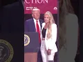 Trump and Kirk s wife share hug at memorial