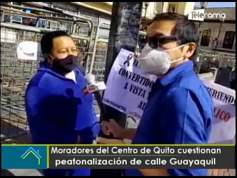 Moradores del centro de Quito cuestionan peatonización de calle Guayaquil