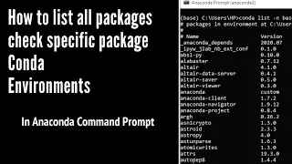 How to list packages in Conda Environment