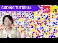 p5 js Coding Tutorial Truchet Tiles