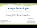 CSS Lesson 9 - CSS Tables