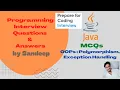 Java MCQ OOPs Polymorphism Exception handling Interview Questions
