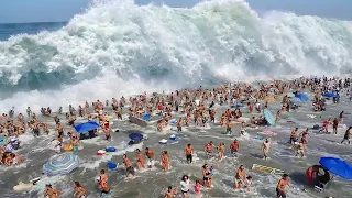 أمواج مرعبة تبتلع الشواطئ.. لو لم تصورها الكاميرات لما صدقها أحد!