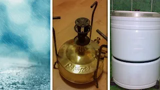 مزج صوت بابور الجاز و الغسالة اليدوية القديمة و صوت المطر و الرعد لمدة ساعة كاملة بجودة 720p 