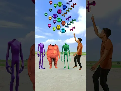 Purple dame tu Casita alien green siren & fat dog vs me correct head matching funny vfx Game #funny