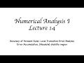 Numerical Analysis I Lecture 14