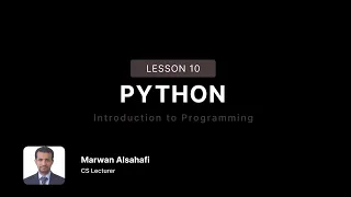 Introduction to Programming using Python lesson 10