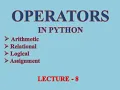 Operators in Python Arithmetic Operator XI Informatics Practices CBSE