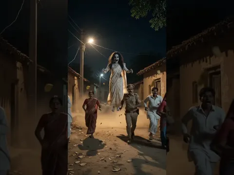 भूतनी गांव वाला और पुलिस वाले को डरा कर भगा रही है / #bhoot #bhootwala #horror #ai #shorts #aivideo