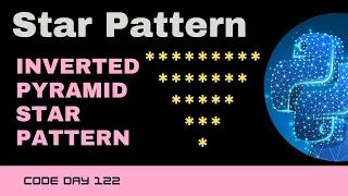 Code 122 Inverted Pyramid Star Pattern Star patterns using Python 365 days of Code