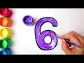 Glitter Number coloring pages Learn Colors Learn numbers for kids Kids Art Time