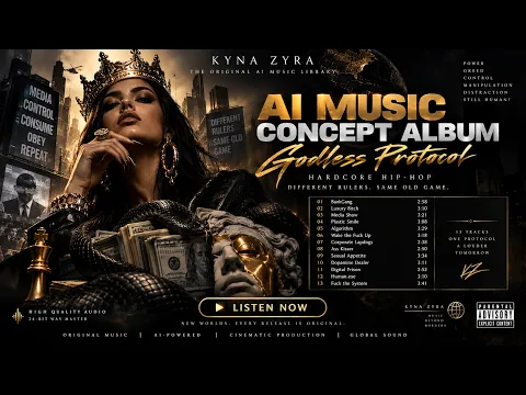 AI Music Album | Godless Protocol | Hardcore Hip-Hop & Conscious Rap | Kyna Zyra