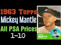 1963 Topps Mickey Mantle All PSA Prices