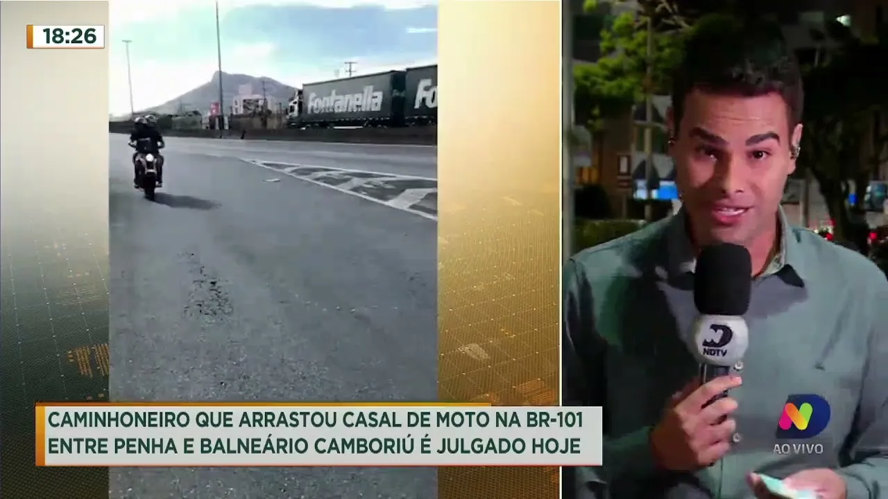 Caminhoneiro que arrastou casal de moto na BR-101 é julgado nesta quinta-feira