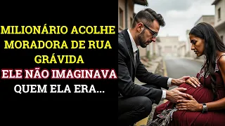 Milionário acolhe moradora de rua Grávida, ele não Imaginava quem Ela era...