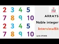 Noble integer InterviewBit Arrays Interview prep IIT Kanpur