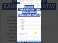How to Create a Table of Contents in Word Quick Easy Guide 2025