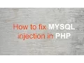 Fix SQL Injection in PHP