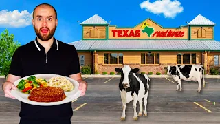 Eating at Texas Roadhouse for 24 HOURS CHALLENGE