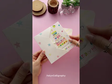 Cute Birthday Card Idea with Gem Sticker ✨