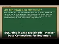 SQL Joins in Java Explained Master Data Connections for Beginners