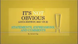 Java Statements Expressions and Comments
