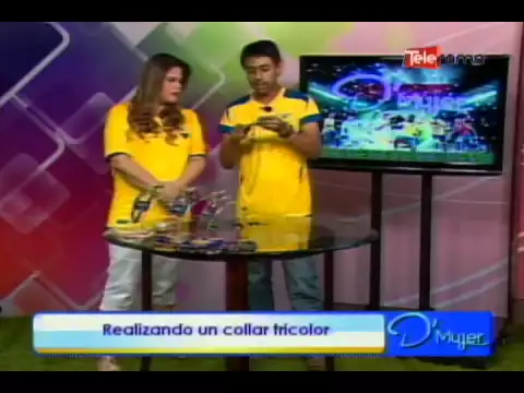 Realizando un collar tricolor