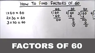 How to Find All Factors of 60 Factors of 60 Prime Factors of 60