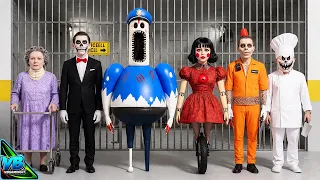 All Morphs in Real Life Roblox BARRY EXE PRISON RUN Papa Pizza Grumpy Gran Siren Cop AniTro Mr Funny