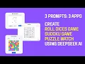 How to Create Sudoku Game using Deepseek AI React Typescript TailwindCSS