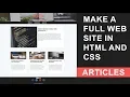 make a full website using HTML and CSS part 2