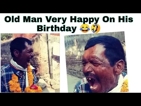 Download MP3 Funny Old Man Celebrating Our Happy Birthday By Singing Happy Birthday Song