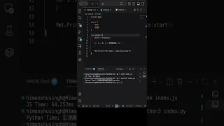 Go vs Python vs JavaScript Speed Test 100M Loop